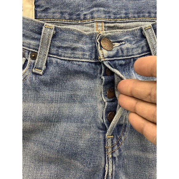 Hollister Denim Jeans Men's 32X32 Blue Button Fly Factory Destroyed Distressed - Picture 11 of 16